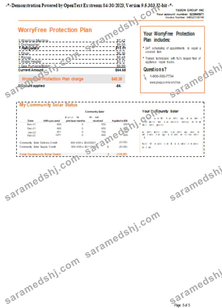 New York PSEG utility business bill, page 5. SCR